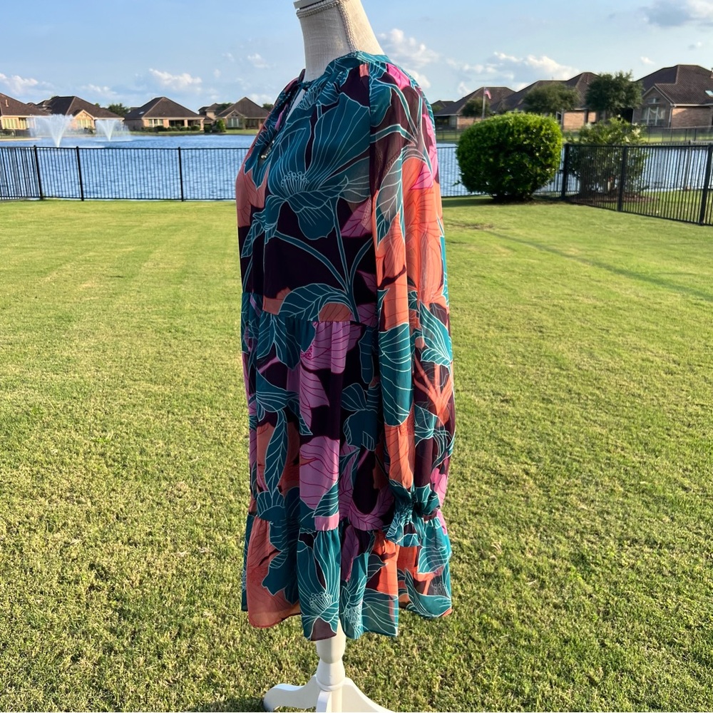 Trina Turk Rhapsodic Floral Print Women's Dress - Picture 9 of 12